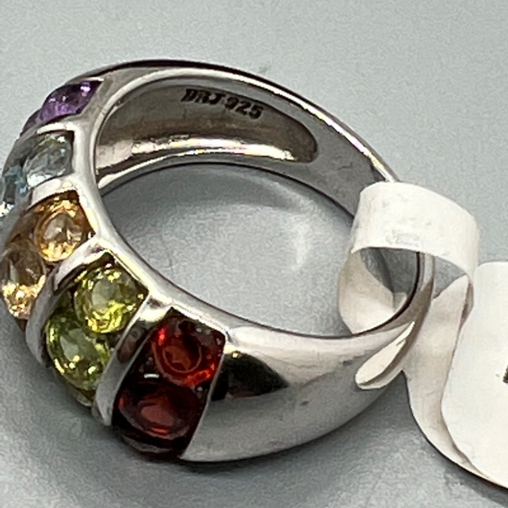 Multi Gemstone Womens Sterling Silver 925 Ring. - Picture 4 of 8